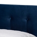 Baxton Studio Caprice Modern and Contemporary Glam Navy Blue Velvet Fabric Upholstered Queen Size Panel Bed - BSOCF9210B-Navy Blue Velvet-Queen