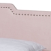 Baxton Studio Benjen Modern and Contemporary Glam Light Pink Velvet Fabric Upholstered Queen Size Panel Bed - BSOCF9210C-Light Pink Velvet-Queen
