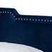 Baxton Studio Benjen Modern and Contemporary Glam Navy Blue Velvet Fabric Upholstered Full Size Panel Bed - BSOCF9210C-Navy Blue Velvet-Full
