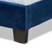 Baxton Studio Benjen Modern and Contemporary Glam Navy Blue Velvet Fabric Upholstered Queen Size Panel Bed - BSOCF9210C-Navy Blue Velvet-Queen