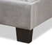 Baxton Studio Benjen Modern and Contemporary Glam Grey Velvet Fabric Upholstered Twin Size Panel Bed - BSOCF9210C-Grey Velvet-Twin