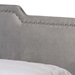 Baxton Studio Benjen Modern and Contemporary Glam Grey Velvet Fabric Upholstered Queen Size Panel Bed - BSOCF9210C-Grey Velvet-Queen
