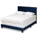 Baxton Studio Tamira Modern and Contemporary Glam Navy Blue Velvet Fabric Upholstered Queen Size Panel Bed