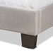 Baxton Studio Tamira Modern and Contemporary Glam Grey Velvet Fabric Upholstered Queen Size Panel Bed - BSOCF9210E-Grey Velvet-Queen