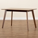 Baxton Studio Maila Mid-Century Modern Transitional Walnut Brown Finished Wood Dining Table - BSORH7206T-Walnut-DT