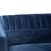 Baxton Studio Morton Mid-Century Modern Contemporary Navy Blue Velvet Fabric Upholstered and Dark Brown Finished Wood Sectional Sofa with Right Facing Chaise - BSORDS-S0017-L-Navy Blue Velvet/Wenge-RFC