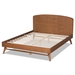 Baxton Studio Keagan Mid-Century Modern Transitional Walnut Brown Finished Wood Full Size Platform Bed - BSOMG-2200-1-Ash Walnut-Full