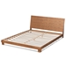 Baxton Studio Haines Modern and Contemporary Walnut Brown Finished Wood Queen Size Platform Bed - BSOMG-0050-Ash Walnut-Queen