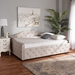 Baxton Studio Becker Modern and Contemporary Transitional Beige Fabric Upholstered Full Size Daybed - BSOBecker-Beige-Daybed-Full