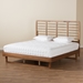 Baxton Studio Lucie Modern and Contemporary Walnut Brown Finished Wood King Size Platform Bed - BSOLucie-Ash Walnut-King