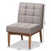 Baxton Studio Sanford Mid-Century Modern Grey Fabric Upholstered and Walnut Brown Finished Wood Dining Chair - BSOBBT8051.11-Grey/Walnut-CC