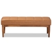 Baxton Studio Sanford Mid-Century Modern Tan Faux Leather Upholstered and Walnut Brown Finished Wood Dining Bench - BSOBBT8051.11-Tan/Walnut-Bench