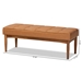 Baxton Studio Sanford Mid-Century Modern Tan Faux Leather Upholstered and Walnut Brown Finished Wood Dining Bench - BSOBBT8051.11-Tan/Walnut-Bench
