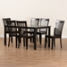 Baxton Studio Erion Modern and Contemporary Dark Brown Finished Wood 7-Piece Dining Set - BSOErion-Dark Brown-7PC Dining Set