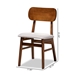 Baxton Studio Euclid Mid-Century Modern Grey Fabric Upholstered and Walnut Brown Finished Wood 2-Piece Dining Chair Set - BSORH369C-Grey/Walnut Flat Seat-DC-2PK