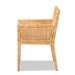 bali & pari Karis Modern and Contemporary Natural Finished Wood and Rattan Dining Chair - BSOKaris-Natural-DC
