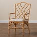 bali & pari Delta Modern and Contemporary Natural Finished Rattan Dining Chair - BSODelta-Natural-DC