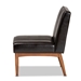 Baxton Studio Daymond Mid-Century Modern Dark Brown Faux Leather Upholstered and Walnut Brown Finished Wood Dining Chair - BSOBBT8051.12-Dark Brown/Walnut-CC