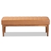 Baxton Studio Daymond Mid-Century Modern Tan Faux Leather Upholstered and Walnut Brown Finished Wood Dining Bench - BSOBBT8051.12-Tan/Walnut-Bench