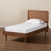 Baxton Studio Gisa Mid-Century Modern Transitional Walnut Brown Finished Wood Twin Size Platform Bed - BSOGisa-Ash Walnut-Twin
