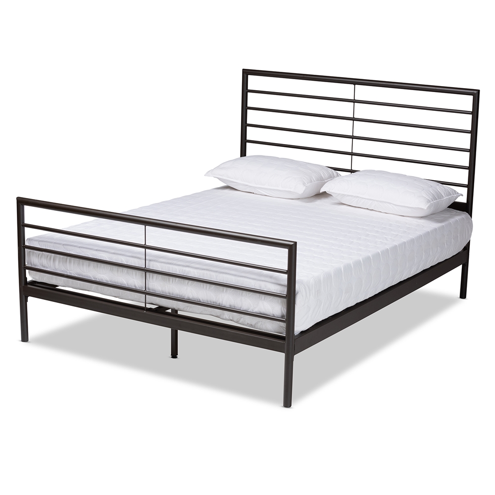 Baxton Studio Alva Modern and Contemporary Industrial Black Finished Metal Queen Size Platform Bed