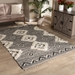 Baxton Studio Avia Modern and Contemporary Black and Ivory Handwoven Wool Area Rug - BSOAvia-Ivory/Black-Rug