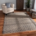 Baxton Studio Berries Modern and Contemporary Natural Brown and Blue Handwoven Jute Blend Area Rug - BSOBerries-Natural/Blue-Rug