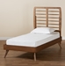 Baxton Studio Yana Mid-Century Modern Walnut Brown Finished Wood Twin Size Platform Bed - BSOYana-Ash Walnut-Twin