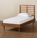 Baxton Studio Delia Mid-Century Modern Walnut Brown Finished Wood Twin Size Platform Bed - BSODelia-Ash Walnut-Twin