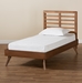 Baxton Studio Eris Mid-Century Modern Walnut Brown Finished Wood Twin Size Platform Bed - BSOEris-Ash Walnut-Twin