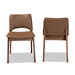 Baxton Studio Afton Mid-Century Modern Brown Faux Leather Upholstered and Walnut Brown Finished Wood 2-Piece Dining Chair Set - BSORDC827-Brown/Walnut-DC