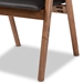 Baxton Studio Marcena Mid-Century Modern Black Imitation Leather Upholstered and Walnut Brown Finished Wood 2-Piece Dining Chair Set - BSORDC828-Black/Walnut-DC