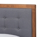 Baxton Studio Alida Mid-Century Modern Dark Grey Fabric Upholstered and Walnut Brown Finished Wood Twin Size Platform Bed - BSOAlida-Dark Grey/Ash Walnut-Twin