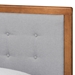 Baxton Studio Greta Mid-Century Modern Light Grey Fabric Upholstered and Walnut Brown Finished Wood Twin Size Platform Bed - BSOGreta-Light Grey/Ash Walnut-Twin