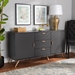 Baxton Studio Kelson Modern and Contemporary Dark Grey and Gold Finished Wood 2-Door Sideboard Buffet - BSOLV19BFT1917-Dark Grey-Buffet
