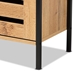 Baxton Studio Vander Modern and Contemporary Oak Brown Finished Wood and Black Finished Metal 1-Door Shoe Storage Cabinet - BSOMP008-Wotan Oak-Shoe Cabinet