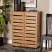 Baxton Studio Adalwin Modern and Contemporary Oak Brown Finished Wood 2-Door Shoe Storage Cabinet - BSOSC863522-Wotan Oak