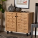 Baxton Studio Winda Modern and Contemporary Oak Brown Finished Wood 2-Door Shoe Cabinet - BSOSC864572 B-Wotan Oak