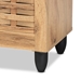 Baxton Studio Winda Modern and Contemporary Oak Brown Finished Wood 3-Door Shoe Cabinet - BSOSC864573 B-Wotan Oak