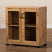 Baxton Studio Zentra Modern and Contemporary Oak Brown Finished Wood 2-Door Storage Cabinet with Glass Doors - BSOSR 890001-Wotan Oak