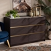 Baxton Studio Walker Modern and Contemporary Dark Brown and Gold Finished Wood 6-Drawer Dresser with Faux Marble Top - BSOLV25COD25231-Modi Wenge/Marble-6DW-Dresser