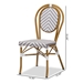 Baxton Studio Alaire Classic French Indoor and Outdoor Grey and White Bamboo Style Stackable 2-Piece Bistro Dining Chair Set - BSOWA-4094V-White/Grey-DC
