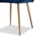 Baxton Studio Fantine Modern Luxe and Glam Navy Blue Velvet Fabric Upholstered and Gold Finished Metal 2-Piece Dining Chair Set - BSODC176-Navy Blue Velvet/Gold-DC