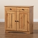 Baxton Studio Lauren Modern and Contemporary Oak Brown Finished Wood 2-Door Buffet Kitchen Cabinet - BSODR 883400-Wotan Oak