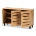 Baxton Studio Gisela Modern and Contemporary Oak Brown Finished Wood 3-Door Shoe Storage Cabinet - BSOSC865513M-Wotan Oak