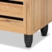 Baxton Studio Gisela Modern and Contemporary Oak Brown Finished Wood 3-Door Shoe Storage Cabinet - BSOSC865513M-Wotan Oak