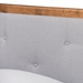 Baxton Studio Laima Mid-Century Modern Light Grey Fabric Upholstered and Walnut Brown Finished Wood Twin Size Platform Bed - BSOLaima-Light Grey/Walnut-Twin