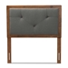 Baxton Studio Abner Modern and Contemporary Transitional Dark Grey Fabric Upholstered and Walnut Brown Finished Wood Twin Size Headboard - BSOMG9731-Dark Grey/Walnut-Twin-HB