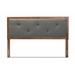 Baxton Studio Abner Modern and Contemporary Transitional Dark Grey Fabric Upholstered and Walnut Brown Finished Wood King Size Headboard - BSOMG9731-Dark Grey/Walnut-King-HB