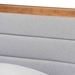 Baxton Studio Linn Mid-Century Modern Light Grey Fabric Upholstered and Walnut Brown Finished Wood Twin Size Platform Bed - BSOLinn-Light Grey/Walnut-Twin